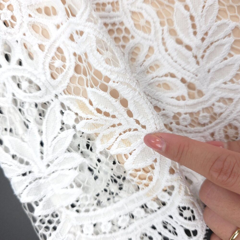 LILLY PULITZER Adella Engineered Exotic Lace Mini Dress Resort White Coquette 4 - Picture 10 of 14
